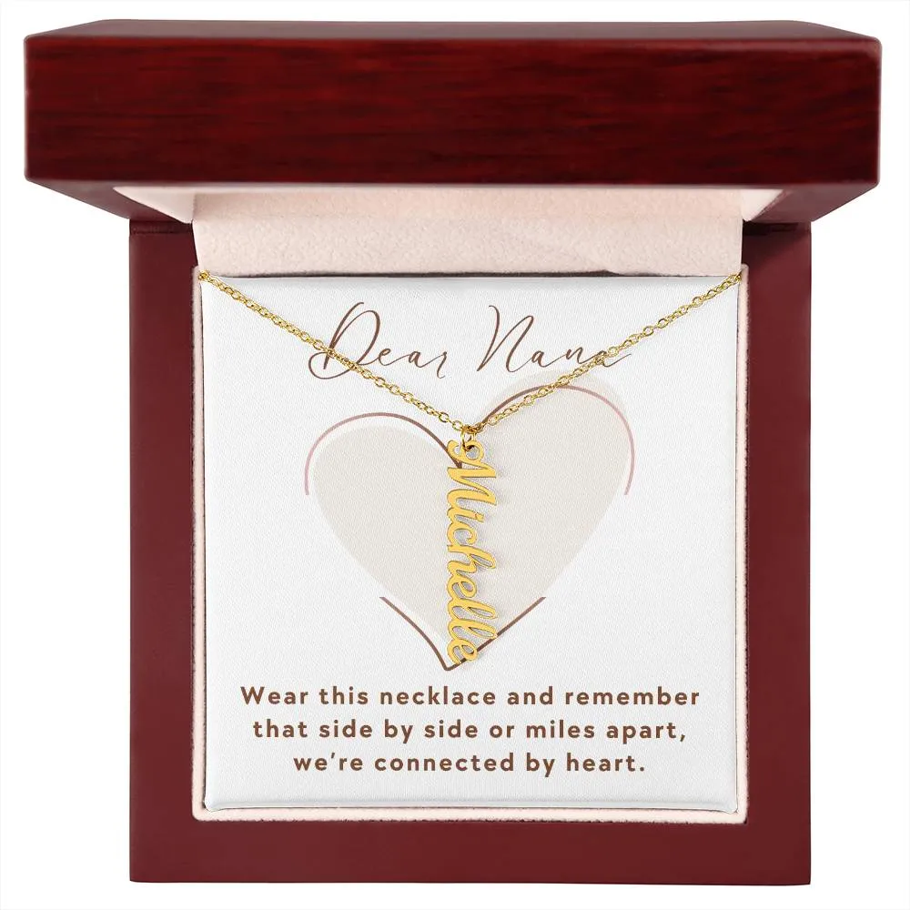 To Nana Gift, We're Connected By Heart Custom Multiple Grandchild Name Necklace