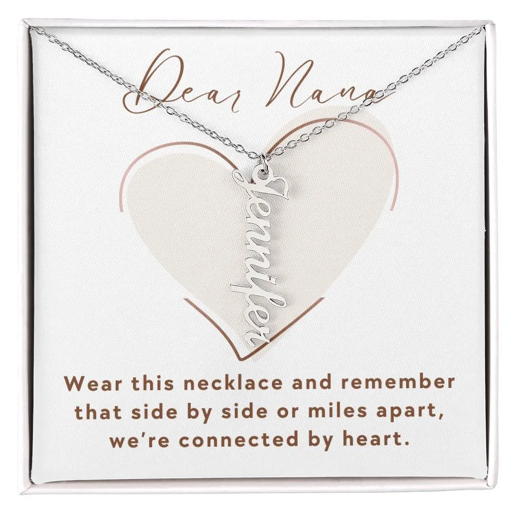 To Nana Gift, We're Connected By Heart Custom Multiple Grandchild Name Necklace