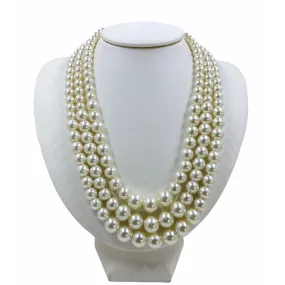 Trendzio - 3 Layer Glass Pearl Necklace