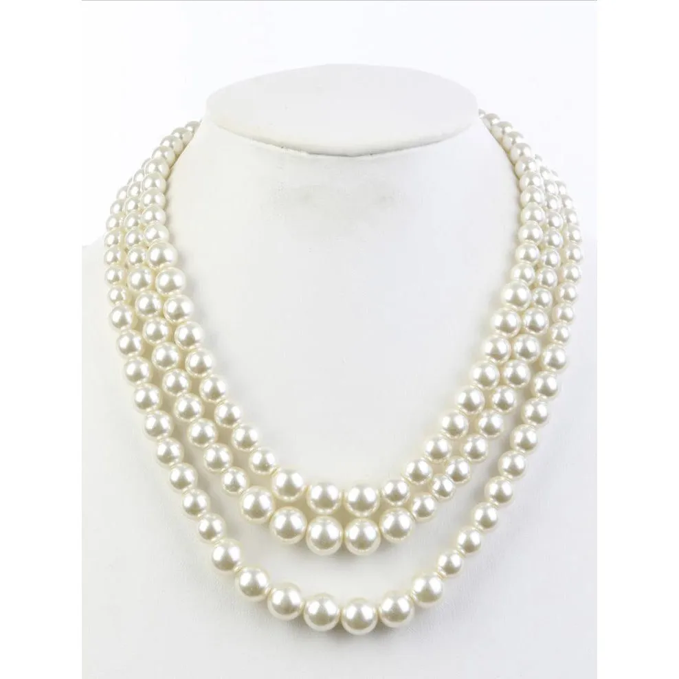 Trendzio - 3 Layer Glass Pearl Necklace