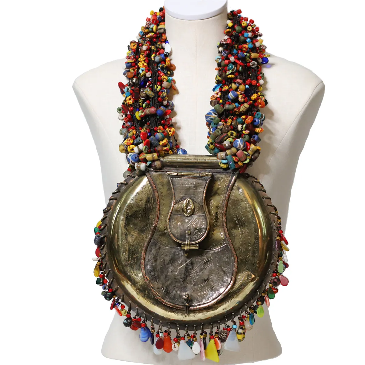 Tuareg Necklace with trade beads & recycled glass