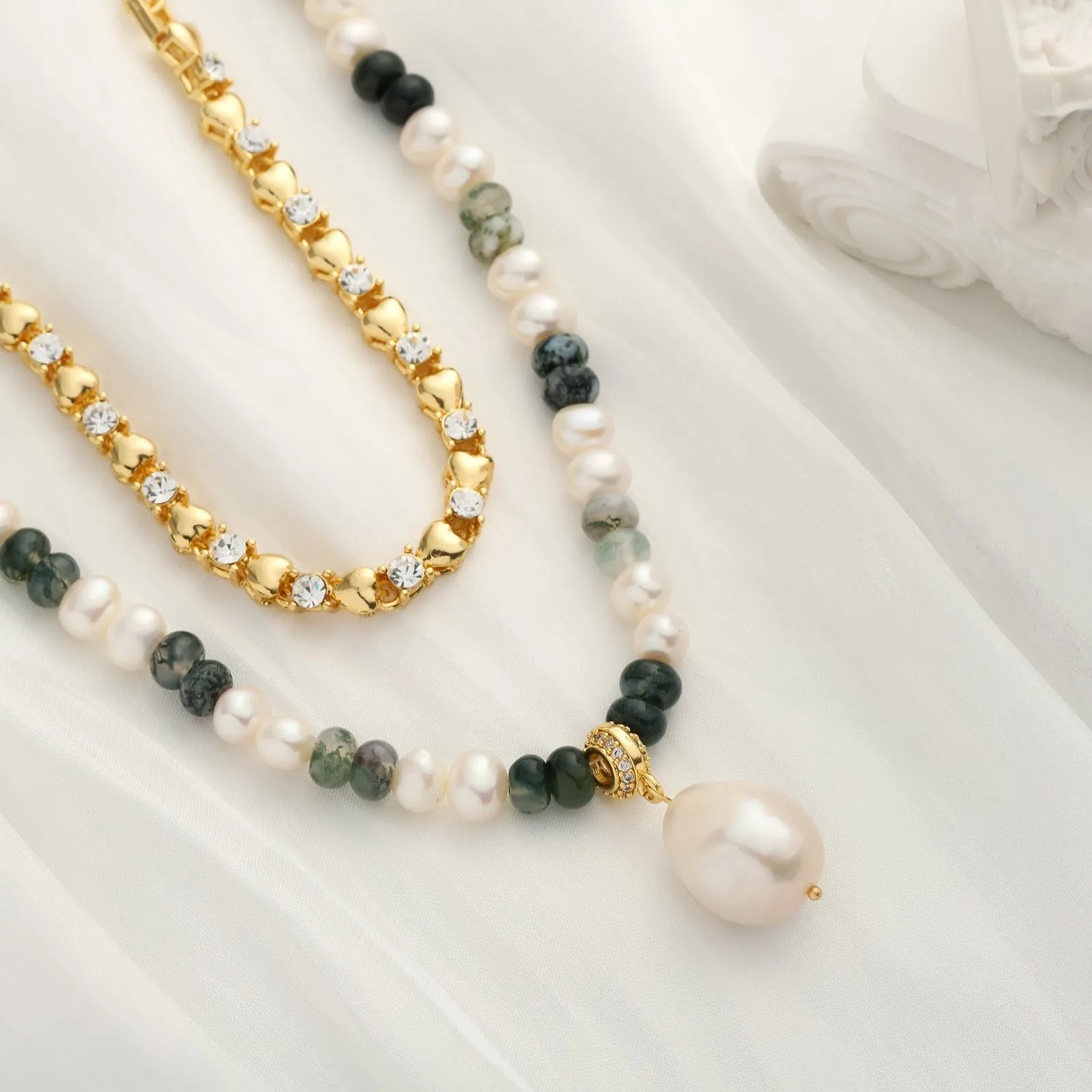 Turquoise Pearl Layered Necklace