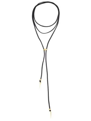 Vanessa Mooney Black Suede Bolo Necklace