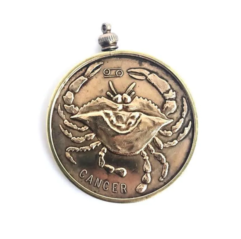 Vintage 40mm Zodiac Coin Medallion with Bezel