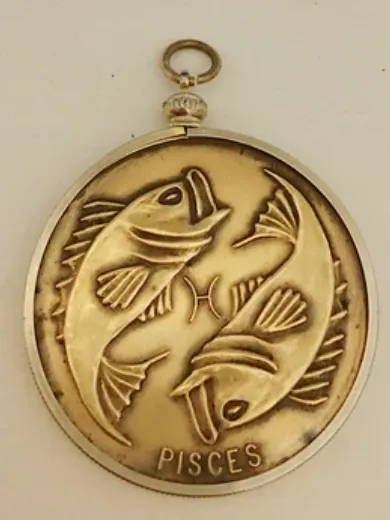 Vintage 40mm Zodiac Coin Medallion with Bezel