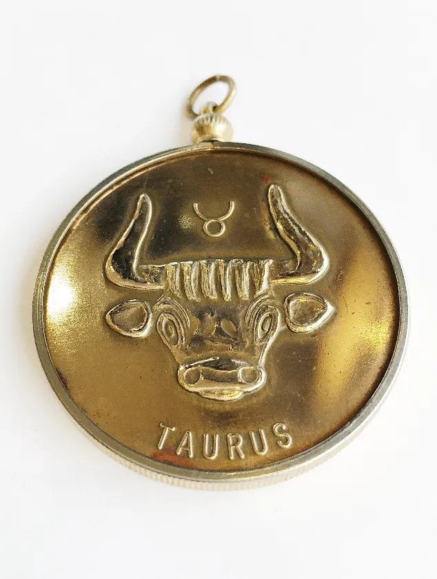 Vintage 40mm Zodiac Coin Medallion with Bezel