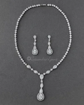 Vintage CZ Necklace and Earrings Set