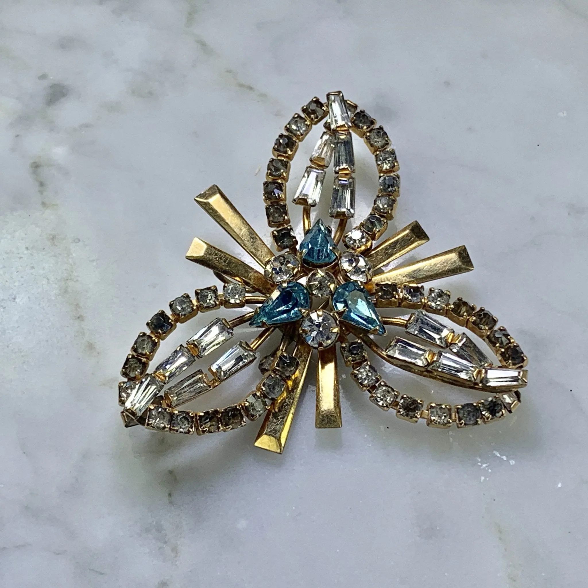 Vintage Rhinestone Brooch by Phyllis. Snowflake Lapel Pin or Sweater Clip. Necklace or Bracelet.