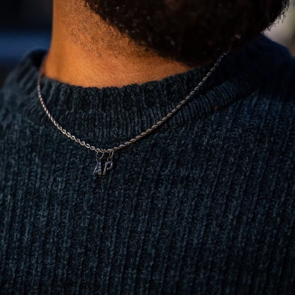 Vintage Silver Initial Necklace