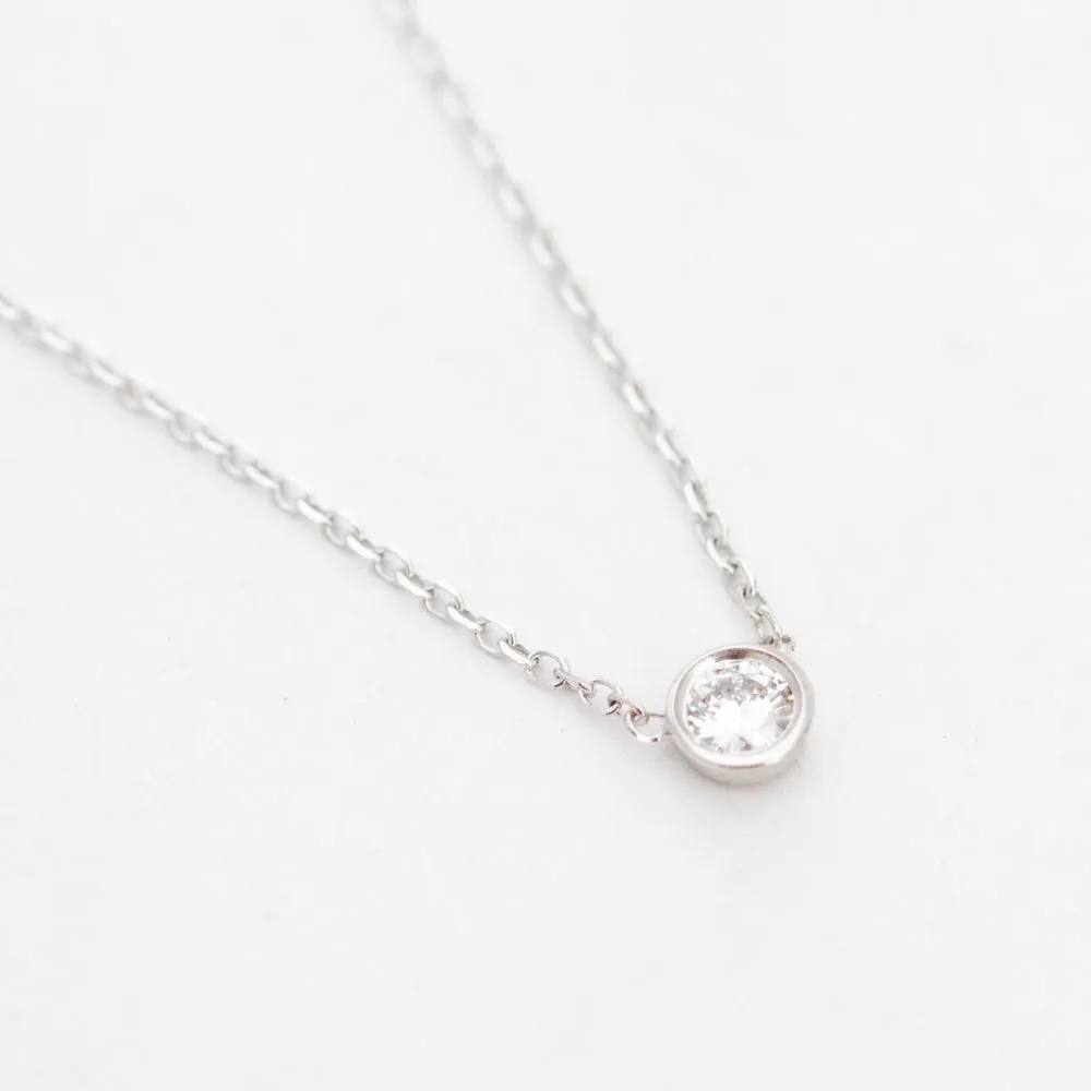 White Gold Barely-There Diamond Necklace