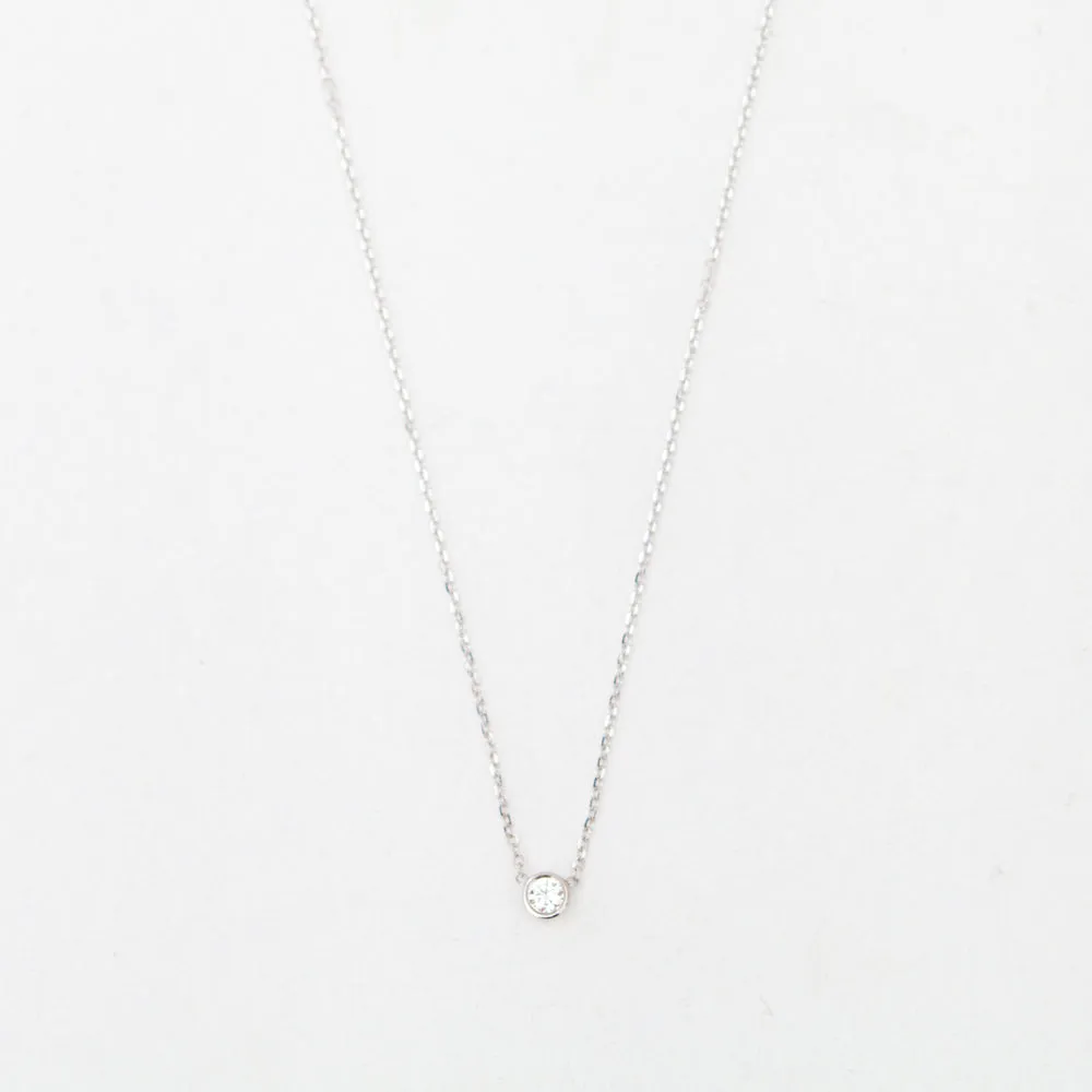 White Gold Barely-There Diamond Necklace