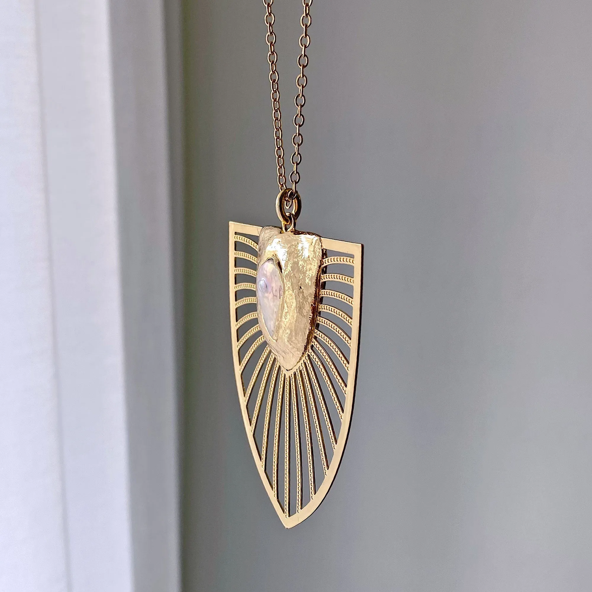 WILSON mother of pearl shield pendant