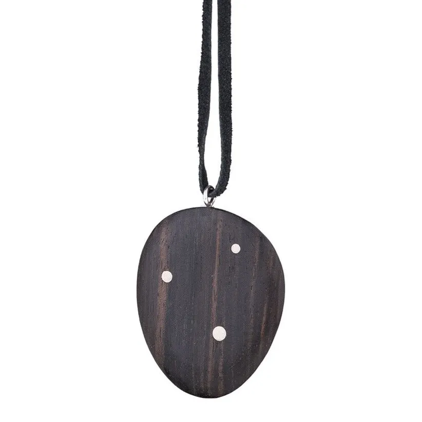 Wood Totem Inlay Necklace by Marion Cage