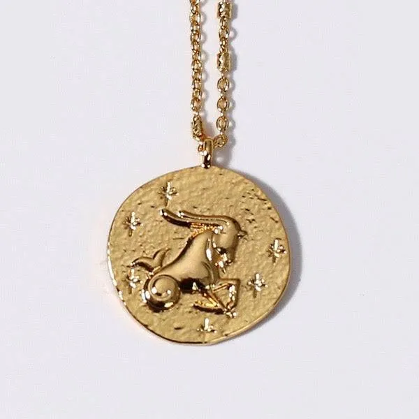 Zodiac Signs Taurus Coin Pendant