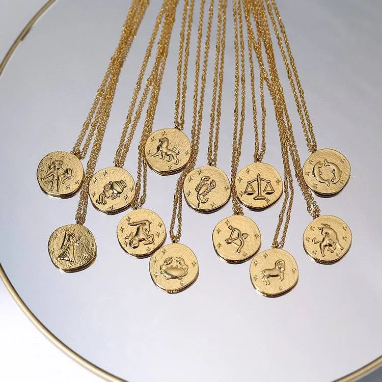 Zodiac Signs Taurus Coin Pendant