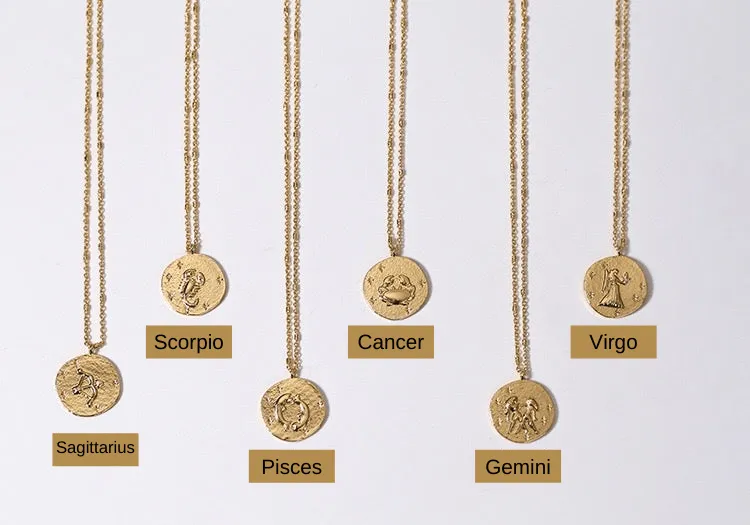 Zodiac Signs Taurus Coin Pendant