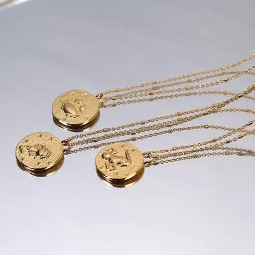 Zodiac Signs Taurus Coin Pendant