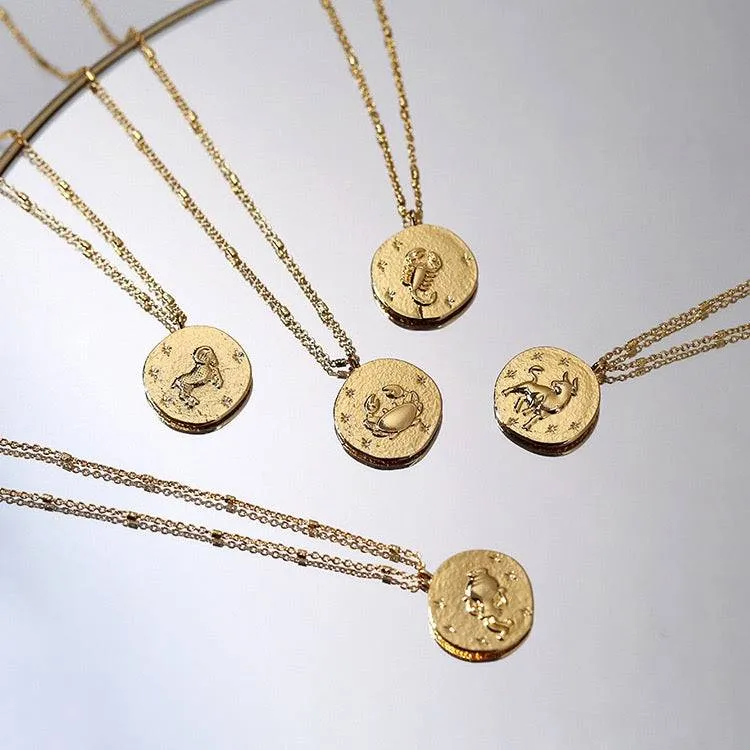 Zodiac Signs Taurus Coin Pendant