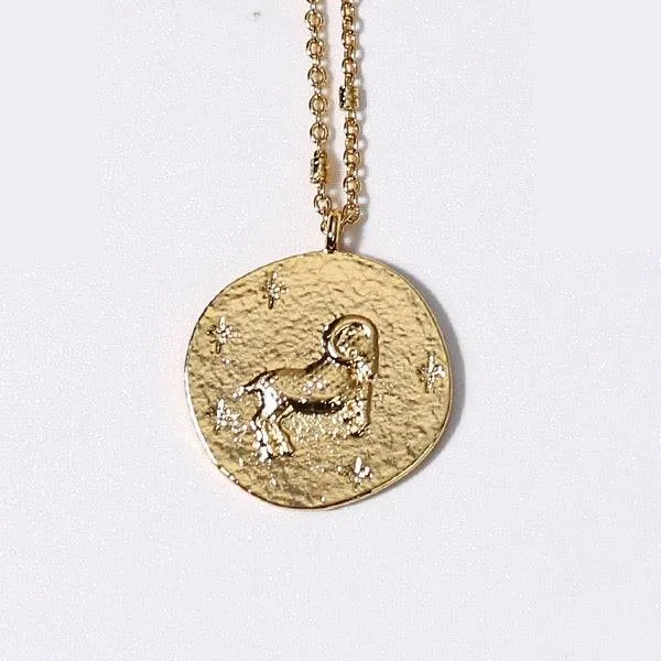 Zodiac Signs Taurus Coin Pendant